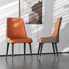 2PCS Dining Chair Upholstered Accent Chair Kitchen Formal Elegant Leather Seat