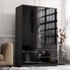 High Gloss 3 Door 2 Drawers Wardrobe With Shelves Storage Bedroom Furniture