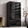 High Gloss 3 Door 2 Drawers Wardrobe With Shelves Storage Bedroom Furniture