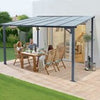 Aluminium Lean-To Gazebo, Wall-Mounted Hardtop Roof Pergola for Garden & Patio