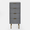 OHS Ribbed Bedside Table Cabinet 3/4/5/6 Draw Nightstand Side Board