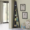 Corner Computer Desk With Shelves Black Home Office Ladder Bookcase Workstation