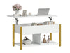 High Gloss LED Coffee Table With Storage Wooden 2 Drawer Living Room Furniture