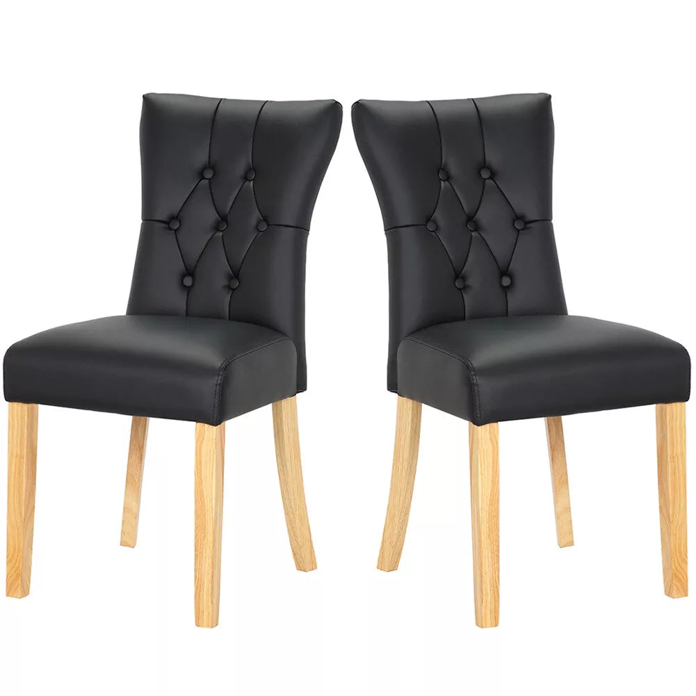 2/4Pcs Upholstered Dining Chair High Back Padded Seat with Door Knocker Kitchen