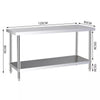 Stainless Steel Commercial Catering Table Work Bench Food Prep Kitchen Shelf UK