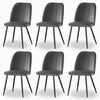Set of 2,4,6 Velvet Suede Dining Chairs Upholstered seat Ergnomic with Metal Leg