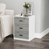 3 Drawer Wooden Bedroom Bedside Cabinet Furniture Storage Nightstand Side Table