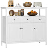 Buffet Sideboard Kitchen Storage Cabinet 3 Drawer 3 Door Living Room White Unit
