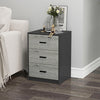 3 Drawer Wooden Bedroom Bedside Cabinet Furniture Storage Nightstand Side Table
