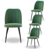 Set of 2,4,6 Velvet Suede Dining Chairs Upholstered seat Ergnomic with Metal Leg