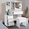 Dressing Table With Drawers Mirror Stool Set Makeup Desk Vanity Table Bedroom