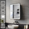 Bathroom Mirror Cabinet with Shaver Socket Demister 3 LED Lights Black Cupboard
