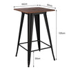 Retro Metal Pub Kitchen Dining Breakfast Bar Table & 2/4 High Chairs Stools Set