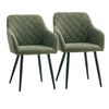 2pcs Dining Chairs Set Faux Leather/Velvet Padded Metal Legs Restaurant Armchair