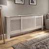 White Radiator Cover Grill Shelf Cabinet MDF Wood Modern Traditional Diamond