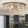 Round Crystal Chandelier Flush Mount LED Ceiling Light Fixture Lamp Color Adjust