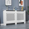 White Radiator Cover Cabinet Small Large Modern MDF Slat Wood Grill Furniture