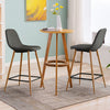 2X Bar Stools Fabric/Faux Leather Pub Chairs Breakfast Kitchen Metal Leg Modern