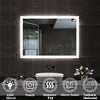 Illuminated Bathroom Mirror With LED light Shaver Socket Bluetooth Demister
