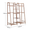 Bamboo Wooden Clothes Rail Rack Garment Hanging Shelf Stand Corner Open Wardrobe