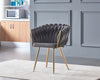 Velvet Dining Chair with Door Knocker Ring Windsor Dressing Room Chair 1/2/4/6