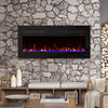 Electric Fireplace Wall Mounted LED Flame Heater Remote Timer Black Modern