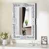 Full Length Crushed Diamond Wall Mirror Crystal Glass Silver Rectangle Dressing
