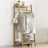 Bamboo Wooden Clothes Rail Hat Rack Open Wardrobe Garment Hanging Display Stand