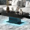High Gloss Coffee Table with LED Light Living Room Cocktail Sofa Center Table