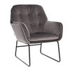 Velvet Armchair Quilted Back Leather Single Sofa Padded Seat Accent Chair Lounge