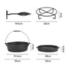 Portable Deep and Thick Stew Pot, Cast Iron Pot, Camping Cooking