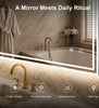 LED Bathroom Mirror with 3 Mode Lights Demister Illuminate Touch Sensor Anti-fog