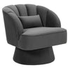 360° Swivel Accent Chair Upholstered Barrel Chair w/Striped Backrest Living Room