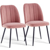 Set of 2,4,6 Velvet Suede Dining Chairs Upholstered seat Ergnomic with Metal Leg