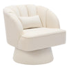 360° Swivel Accent Chair Upholstered Barrel Chair w/Striped Backrest Living Room