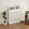 Radiator Cover Vertical Slat Modern Stylish MDF Wood White Black Cabinet Shelf