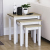 Wooden Nest of Tables 3 Piece Table Set Coffee Side Living Room Furniture