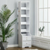 Extra Tall Bedside Cabinet Nightstand Side Table Shelf Bookshelf Storage Drawer