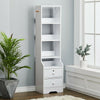 Extra Tall Bedside Cabinet Nightstand Side Table Shelf Bookshelf Storage Drawer
