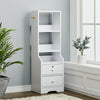 Extra Tall Bedside Cabinet Nightstand Side Table Shelf Bookshelf Storage Drawer