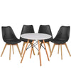 80CM Round Dining Table + Tulip Chairs Set Wooden Legs Kitchen Home Furniture