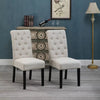 1/2/4/6 Dining Chairs Armchair High Back Linen/Velvet Upholstered Wood Legs Home