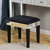 Glass Mirrored Dressing Table Makeup Vanity Desk Bedroom w/ Drawer&Mirror&Stool