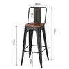 Retro Metal Pub Kitchen Dining Breakfast Bar Table & 2/4 High Chairs Stools Set