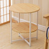 Round Side Table 2-Tier Coffee End Table Nightstand Small Shelf Rack Living Room