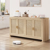 Wooden Sideboard Buffet Storage Cabinet Kitchen Cupboard with 4 Rattan Doors