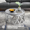 Round Coffee Side Table End Sofa Living Room Wooden Metal Bedside Furniture Tea