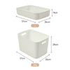 White Storage Boxes with Lid Plastic Storage Basket Cupboard Organiser Stackable