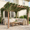 3 x 3 m Wooden Pergola, Garden Pergola Gazebo Grape Trellis, Maple Wood-effect
