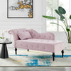 Chaise Lounge Elegant Colourful Velvet Reader's Bedroom Lounge Sofa w/ Wood Legs